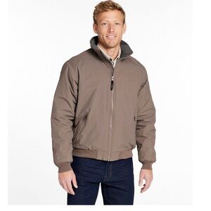 L.L. Bean Men's XL Khaki Warm-Up Jacket with Navy Lining